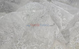 Coco Ribbon Sheer Embroidery |  Double Scallop Lace | 52" Wide |