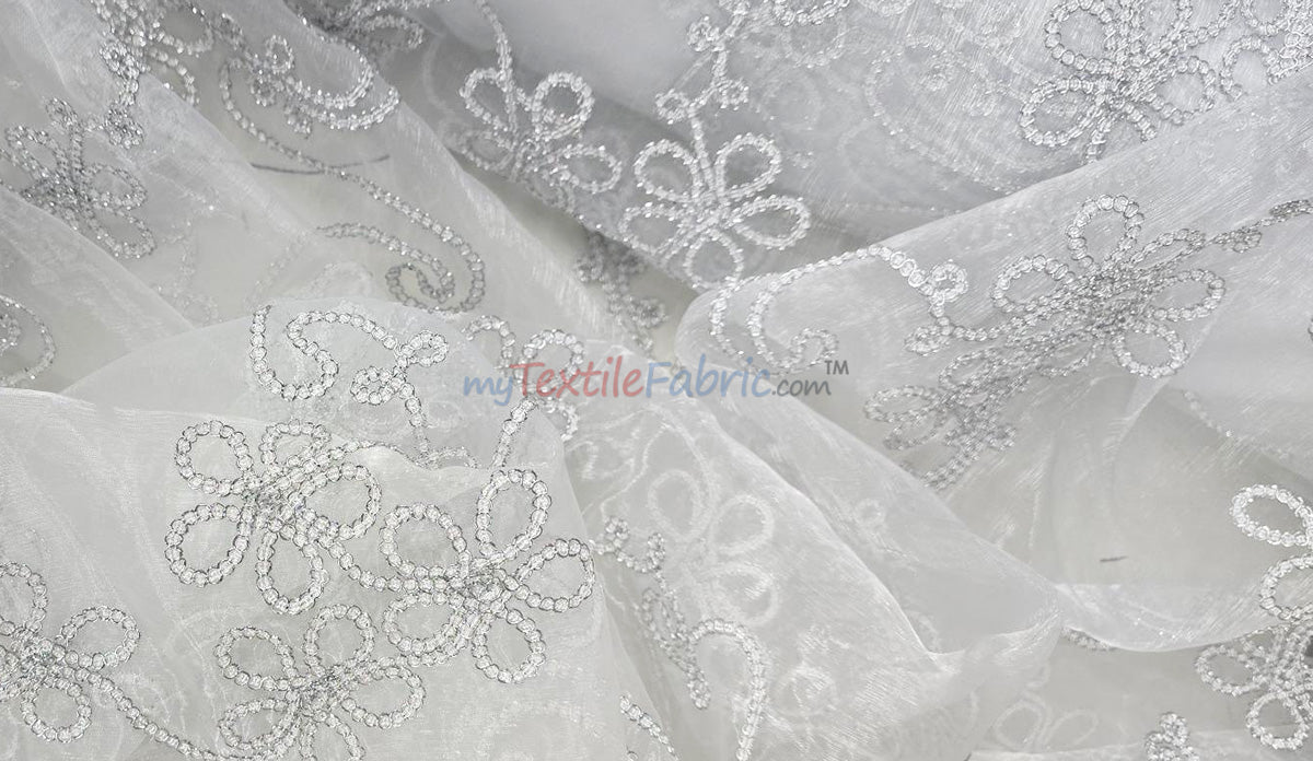 Coco Ribbon Sheer Embroidery |  Double Scallop Lace | 52" Wide |