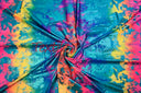 Tie Dye Hologram Spandex Fabric | Iridescent Foil Finish | 4-Way Stretch | 58/60" Wide | Vibrant Multicolor
