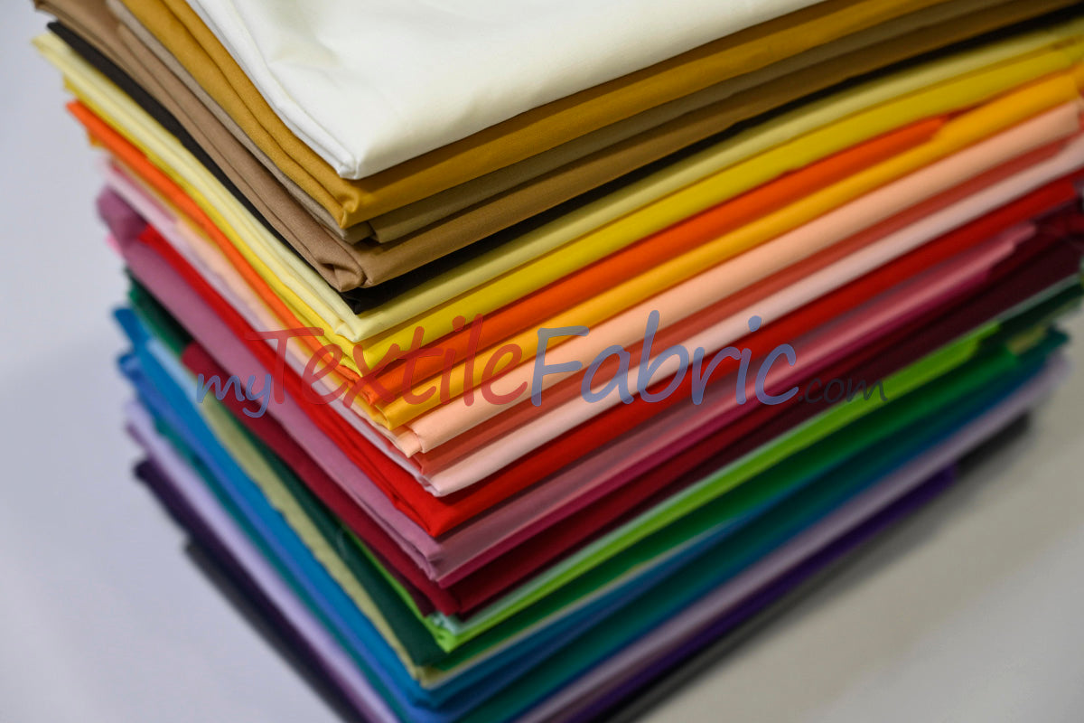 Polyester Cotton Broadcloth Fabric | 60" Wide | Solid Colors | Continuous Yards | Multiple Colors |