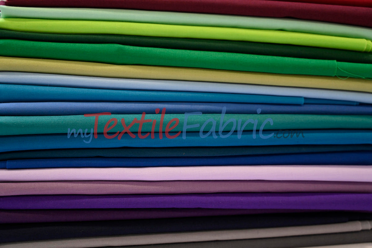 Polyester Cotton Broadcloth Fabric | 60" Wide | Solid Colors | Continuous Yards | Multiple Colors |