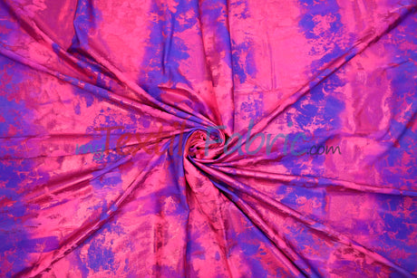Tie Dye Hologram Spandex Fabric | Iridescent Foil Finish | 4-Way Stretch | 58/60" Wide | Vibrant Multicolor