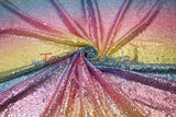 Rainbow Sequins Fabric | Multi Color Sequins Rainbow on Mesh Fabric | Mermaid Mesh Sequins Fabric | Ombre Sequins Fabric by the Yard |