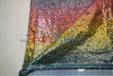 Rainbow Sequins Fabric | Multi Color Sequins Rainbow on Mesh Fabric | Mermaid Mesh Sequins Fabric | Ombre Sequins Fabric by the Yard |