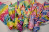 Rainbow Shattered Hologram Spandex |4 Way Stretch Dancewear Fabric | 58/60" Wide | Rainbow Spandex Fabric