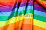 Rainbow Stripe Satin Fabric | Soft Satin Stripe Charmeuse Fabric | 60" Wide