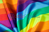 Rainbow Stripe Satin Fabric | Soft Satin Stripe Charmeuse Fabric | 60" Wide