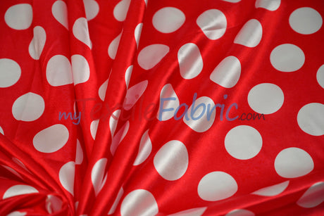 Polka Dot Satin | Soft Satin Polka Dot Charmeuse Fabric | 60" Wide |