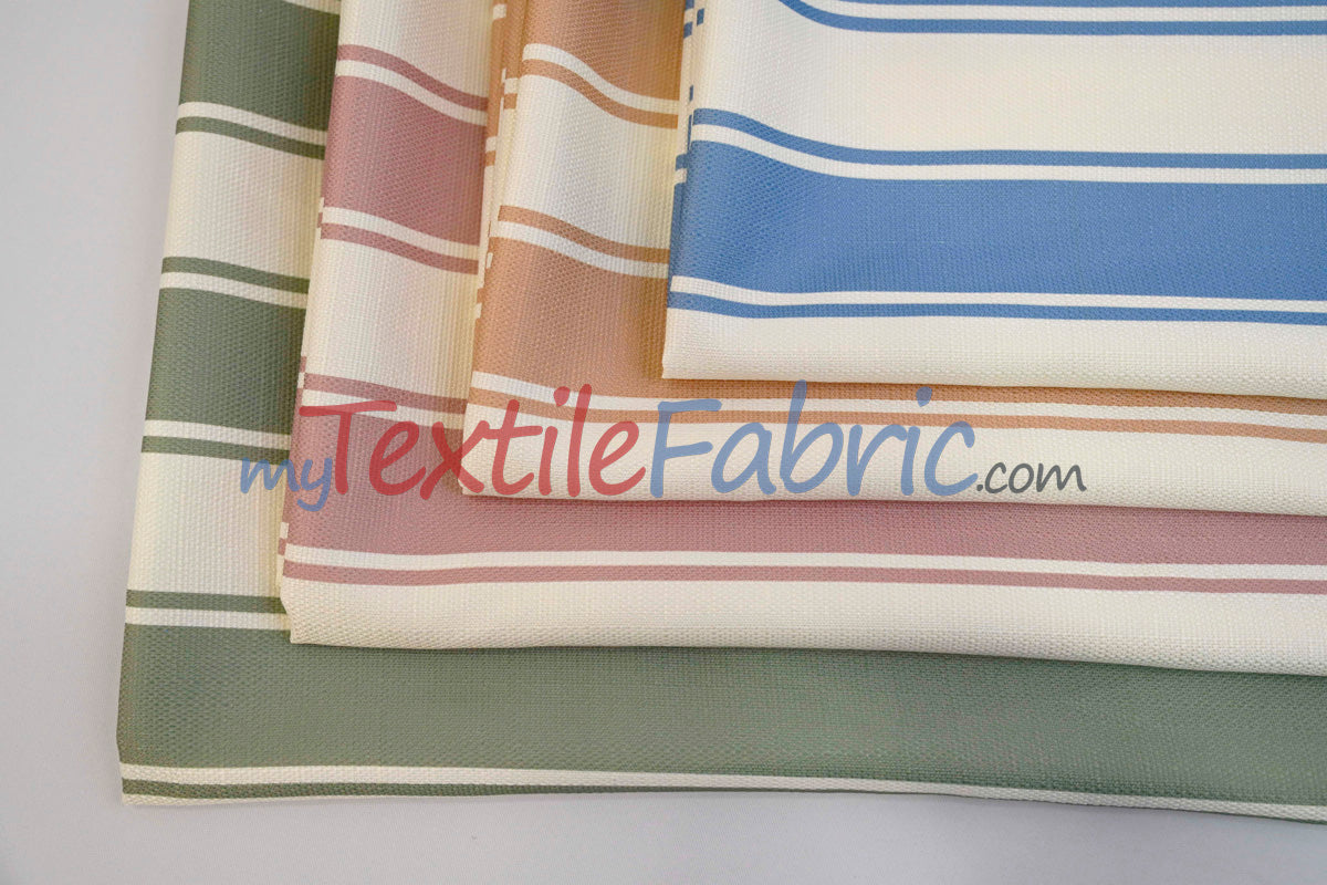 Rustic Linen Stripe Fabric | Yarn-Dyed Stripes | Linen Look | 56/58” Wide | Available in Multiple Colors