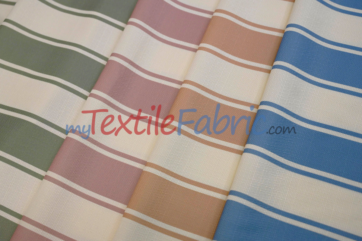 Rustic Linen Stripe Fabric | Yarn-Dyed Stripes | Linen Look | 56/58” Wide | Available in Multiple Colors