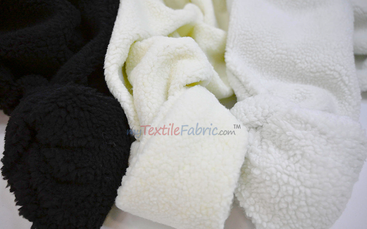 Sherpa Fleece Fabric | Soft Plush Faux Shearling | Cozy Insulating Fabric by the Yard