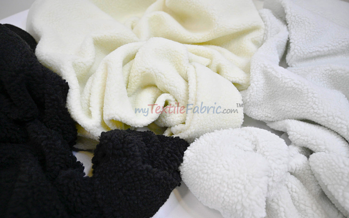 Sherpa Fleece Fabric | Soft Plush Faux Shearling | Cozy Insulating Fabric by the Yard