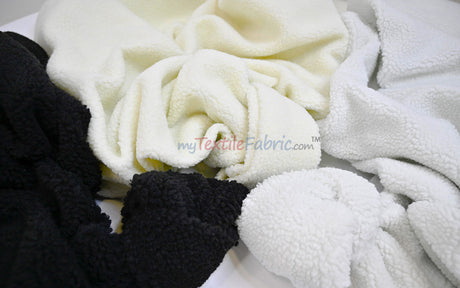 Sherpa Fleece Fabric | Soft Plush Faux Shearling | Cozy Insulating Fabric by the Yard