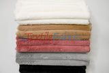 Striped Rabbit Fur Fabric by the Yard | Ultra-Soft Plush Faux Fur | 64/66” Wide | Available in Multiple Colors