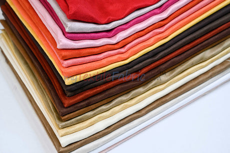 Suede Fabric | Microsuede | 40 Colors | 60" Wide | Faux Suede | Upholstery Weight, Tablecloth, Bags, Pouches, Cosplay, Costume | Continuous Yards |