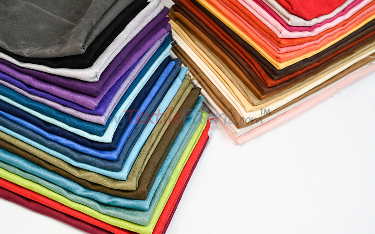 Suede Fabric | Microsuede | 40 Colors | 60" Wide | Faux Suede | Upholstery Weight, Tablecloth, Bags, Pouches, Cosplay, Costume | Continuous Yards |