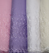 Polyester Cotton Eyelet Embroidery | One Side Scallop | 45" Wide | Multiple Colors |