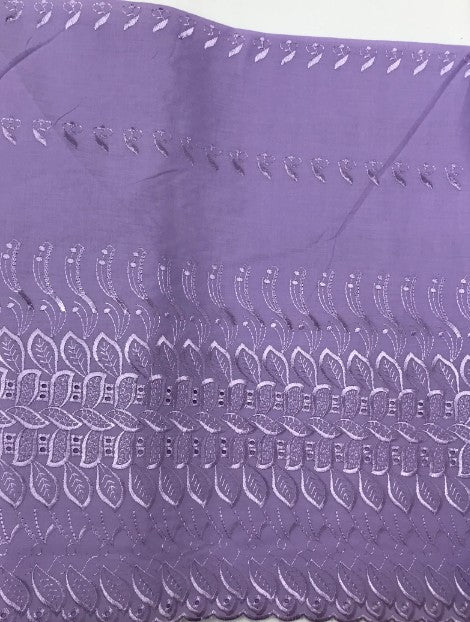 Polyester Cotton Eyelet Embroidery | One Side Scallop | 45" Wide | Multiple Colors |