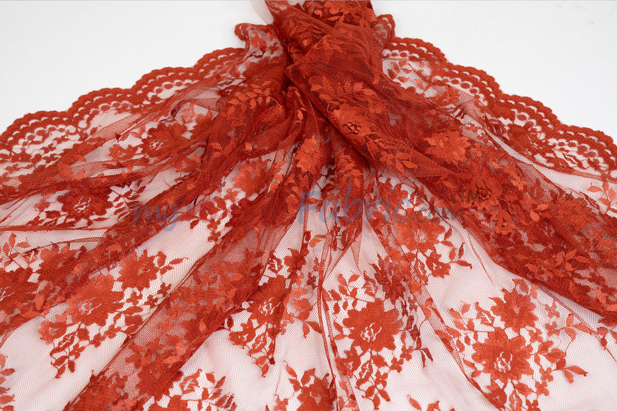 Chantilly Lace Fabric | 52” Wide | Elegant Floral Lace for Bridal & Formalwear
