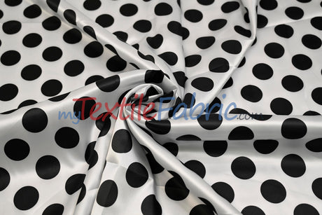 Polka Dot Satin | Soft Satin Polka Dot Charmeuse Fabric | 60" Wide |