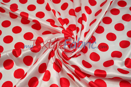 Polka Dot Satin | Soft Satin Polka Dot Charmeuse Fabric | 60" Wide |