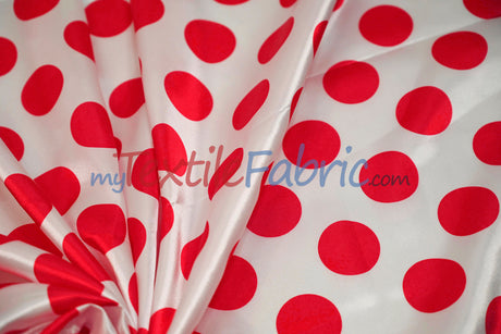 Polka Dot Satin | Soft Satin Polka Dot Charmeuse Fabric | 60" Wide |