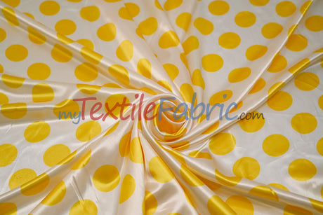 Polka Dot Satin | Soft Satin Polka Dot Charmeuse Fabric | 60" Wide |