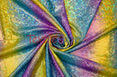 Rainbow Shattered Hologram Spandex |4 Way Stretch Dancewear Fabric | 58/60" Wide | Rainbow Spandex Fabric