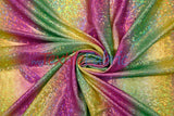 Rainbow Shattered Hologram Spandex |4 Way Stretch Dancewear Fabric | 58/60" Wide | Rainbow Spandex Fabric