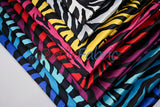Animal Zebra Satin Fabric | Soft Satin Zebra Charmeuse Fabric | 60" Wide | Multiple Colors |