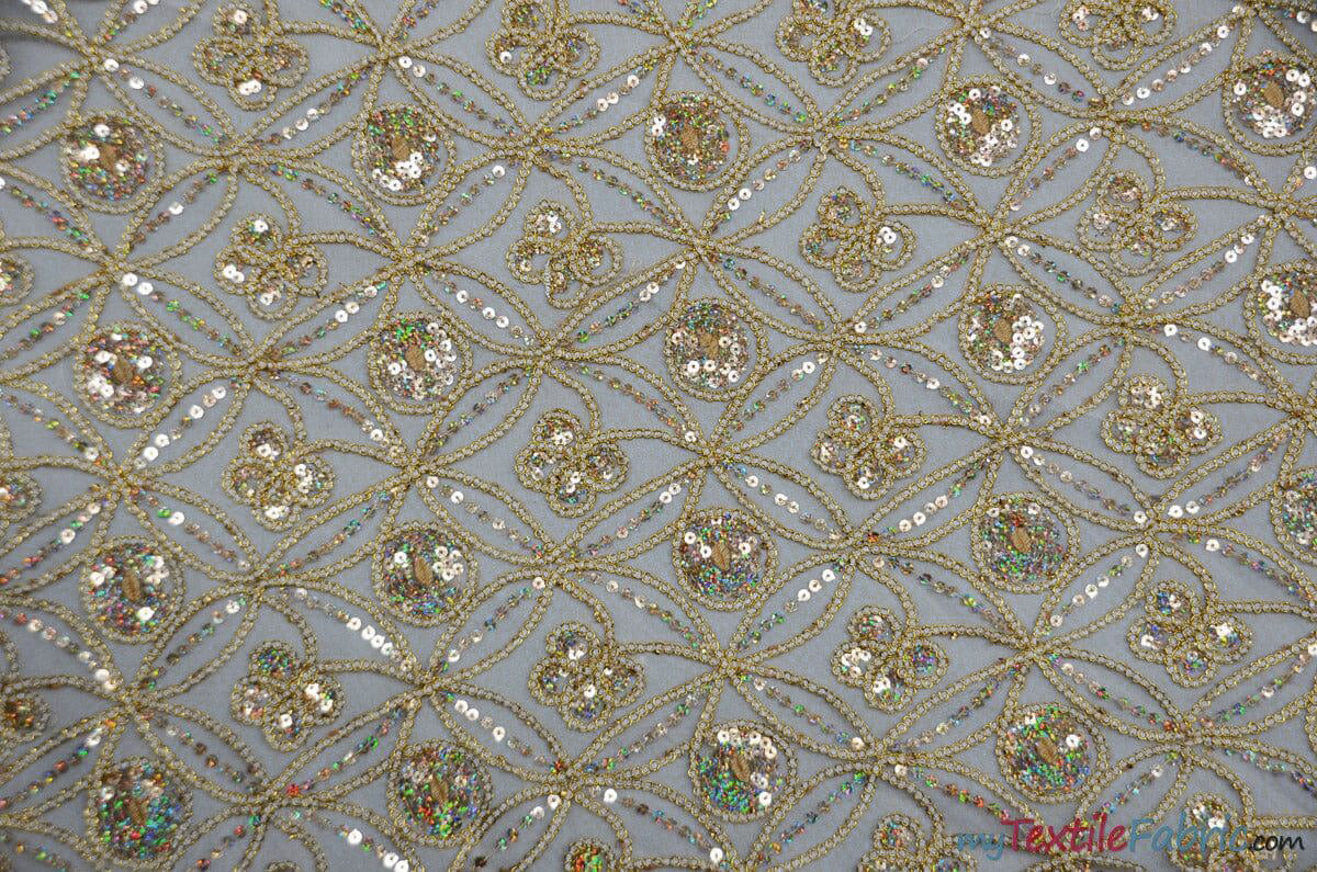 Coco Star Sheer Embroidery |  Double Scallop Lace | 52" Wide |