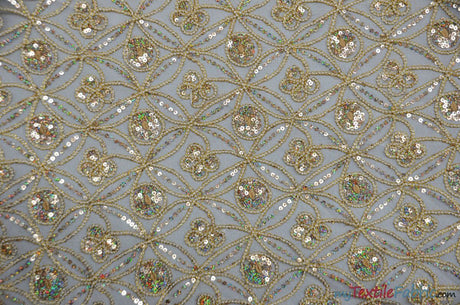 Coco Star Sheer Embroidery |  Double Scallop Lace | 52" Wide |