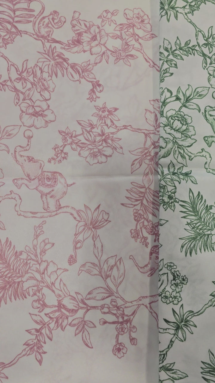 Ben Toile Satin Print | Dull Satin Print | 58/60" Wide | 4 Colors | French Toile Fabric