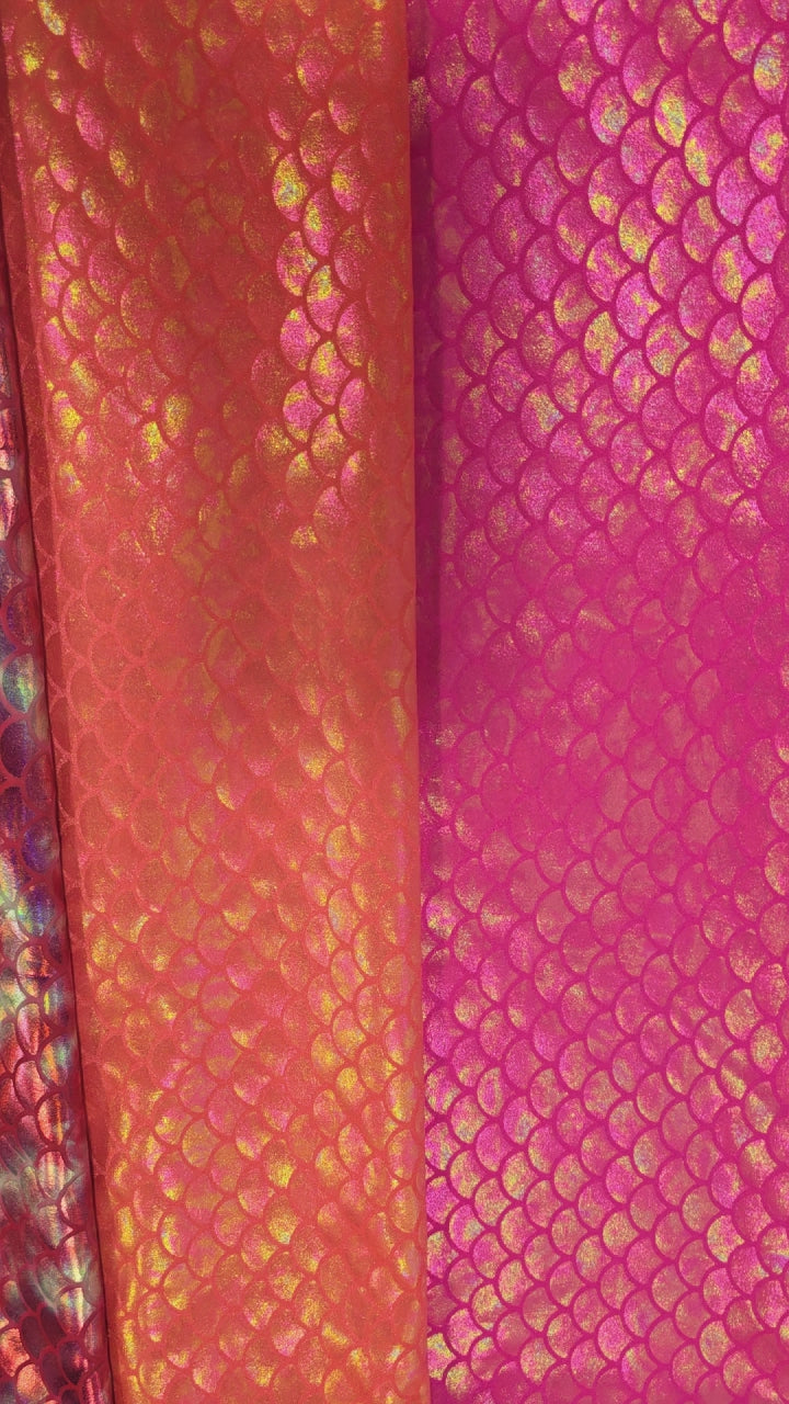 4 Way Stretch Dancewear Fabric | Paradise Mermaid Hologram Spandex | 58/60" Wide | Multiple Colors |