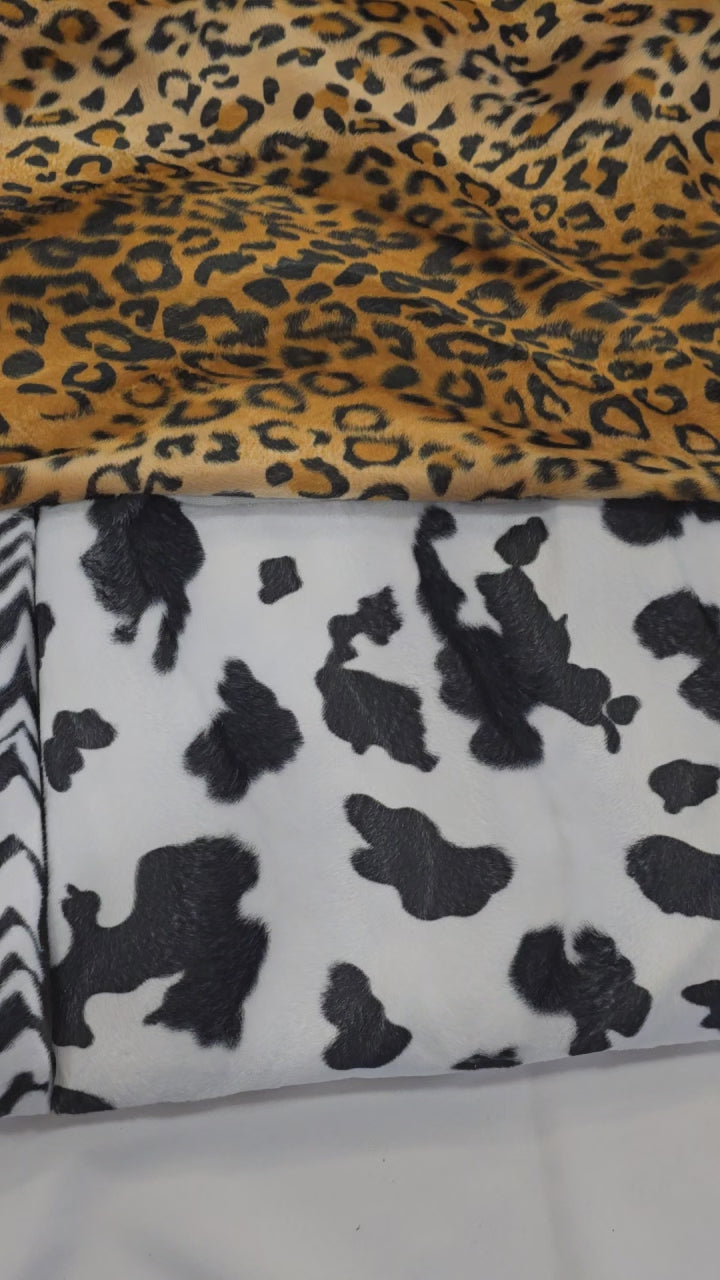 Velboa Faux Fur Fabric by the Yard | 60" Wide | Cow Velboa | Zebra Velboa | Leopard Velboa |