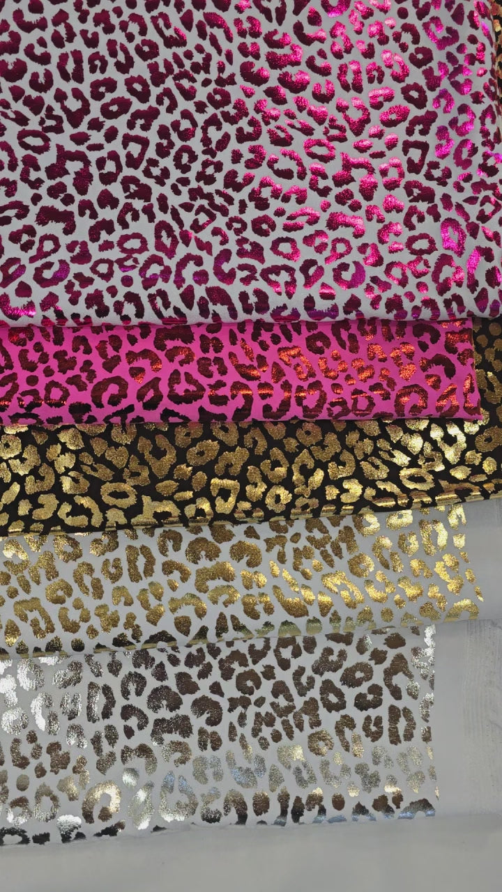 Cheetah Hologram Spandex | 4 Way Stretch Dancewear Fabric | 58/60" Wide | Multiple Colors |