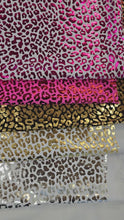 Load and play video in Gallery viewer, Cheetah Hologram Spandex | 4 Way Stretch Dancewear Fabric | 58/60&quot; Wide | Multiple Colors |
