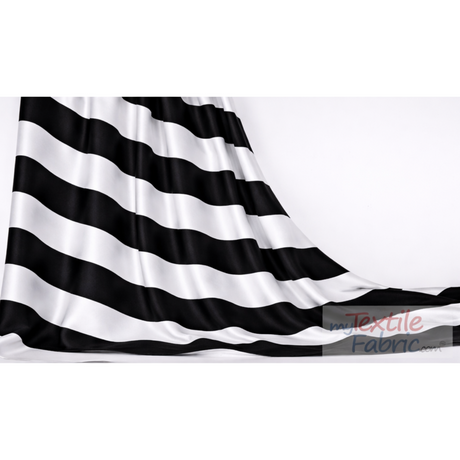 5.5" Stripe Satin Print | Dull Satin Print | 58/60" Wide | Multiple Colors | Stripe Satin Print Fabric |