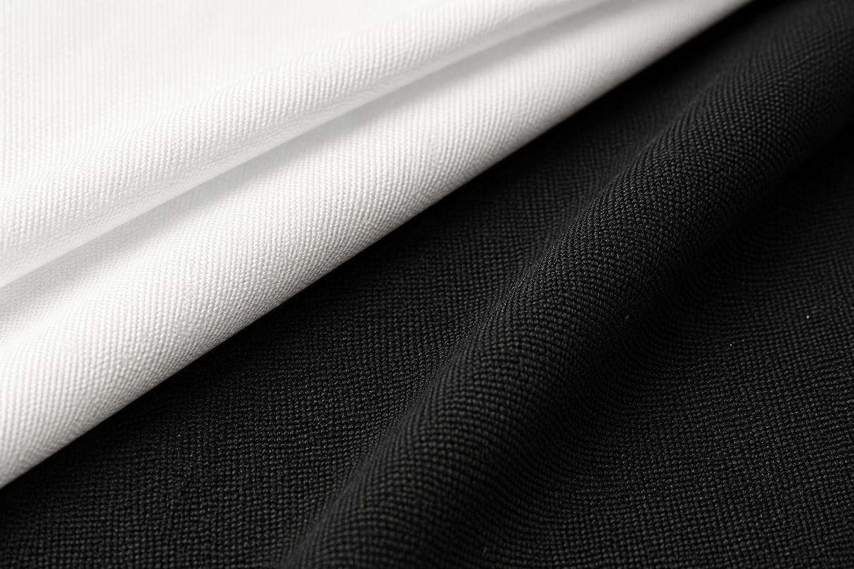100% Cotton Twill Fabric | 8 oz | 270 GSM | White and Black Twill Fabric | 60" Wide |
