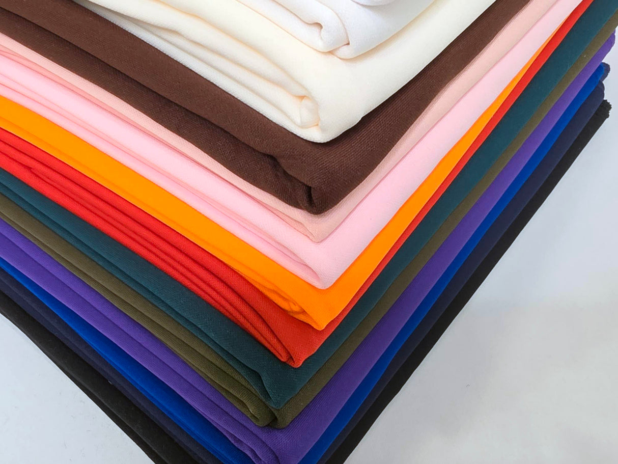 Scuba Double Knit Fabric | Basic Wrinkle Free Polyester Fabric with Mechanical Stretch | 60" Wide | Multiple Colors | Poly Knit Fabric |