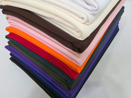 Scuba Double Knit Fabric | Basic Wrinkle Free Polyester Fabric with Mechanical Stretch | 60" Wide | Multiple Colors | Poly Knit Fabric |