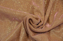 Load image into Gallery viewer, Stretch Glimmer Knit Fabric | 2 Way Stretch | 56&quot; Wide | Metallic Glitter Spandex Knit Fabric | Fabric mytextilefabric Yards 0009 River Rose 
