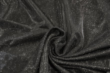 Load image into Gallery viewer, Stretch Glimmer Knit Fabric | 2 Way Stretch | 56&quot; Wide | Metallic Glitter Spandex Knit Fabric | Fabric mytextilefabric Yards 0020 Black 