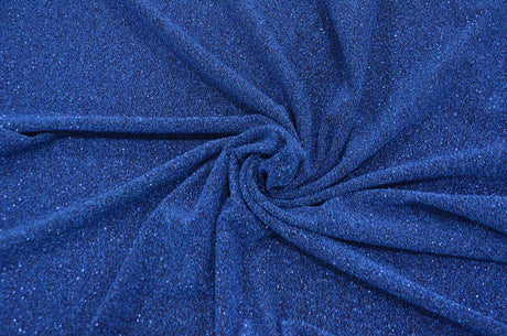 Stretch Glimmer Knit Fabric | 2 Way Stretch | 56" Wide | Metallic Glitter Spandex Knit Fabric | Fabric mytextilefabric Yards 0022 Royal (Different Texture) 