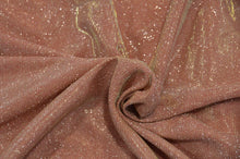 Load image into Gallery viewer, Stretch Glimmer Knit Fabric | 2 Way Stretch | 56&quot; Wide | Metallic Glitter Spandex Knit Fabric | Fabric mytextilefabric Yards 0025 Coral Gold 