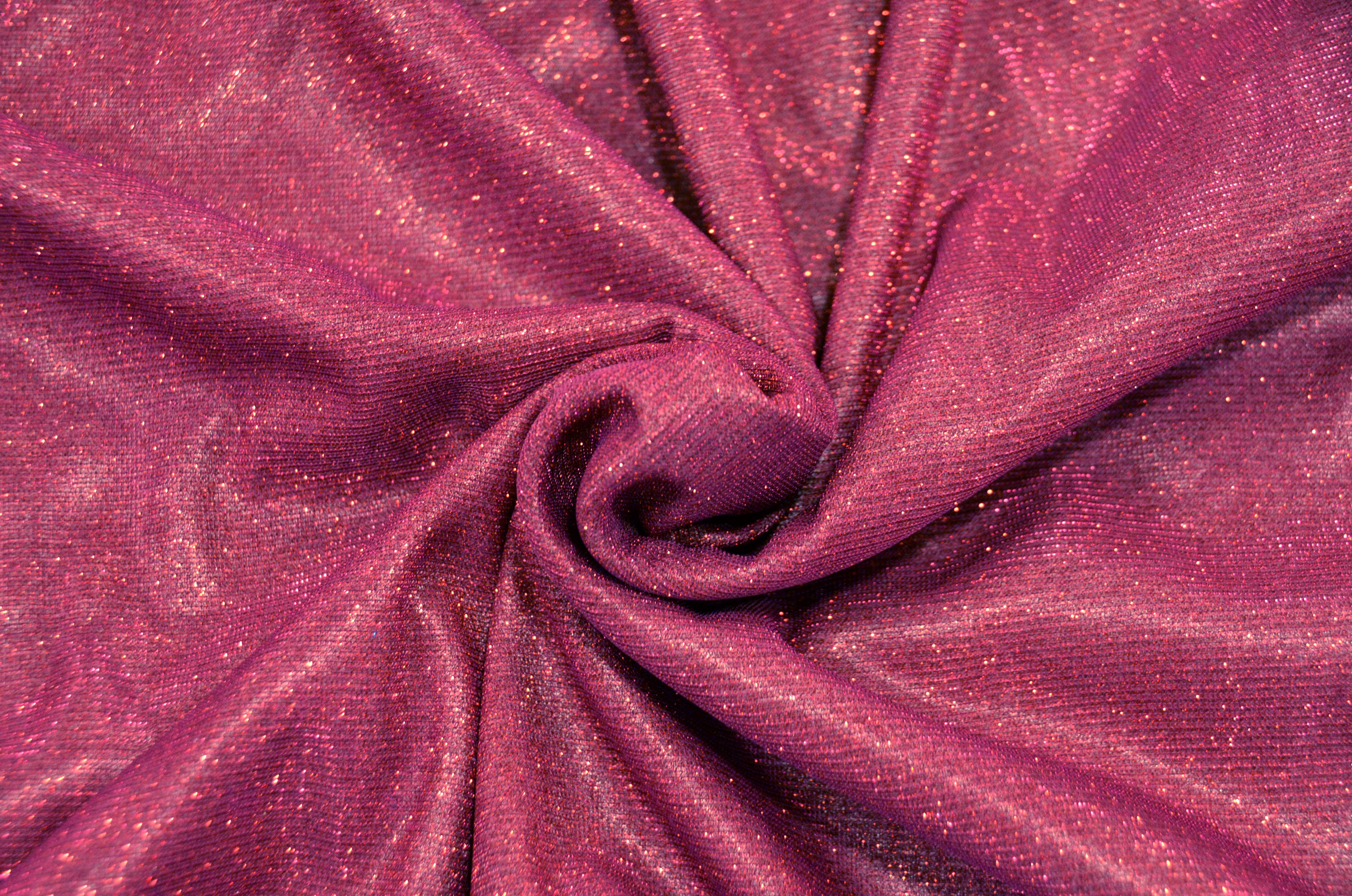 Stretch Glimmer Knit Fabric | 2 Way Stretch | 56" Wide | Metallic Glitter Spandex Knit Fabric | Fabric mytextilefabric Yards 0045 Raspberry 