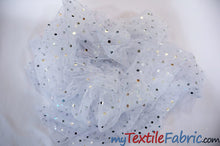 Load image into Gallery viewer, Bridal Tulle with Metallic Polka Dot | 60&quot; Wide | Available in White and Ivory | Fabric mytextilefabric 