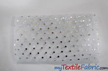 Load image into Gallery viewer, Bridal Tulle with Metallic Polka Dot | 60&quot; Wide | Available in White and Ivory | Fabric mytextilefabric 