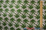 Marijuana Cannabis Leaf Cotton Fabric | 100% Cotton Print | 60" Wide | Ganja Flower Cotton Print | Hemp Leaf Cotton Print | Face Mask, Shirts, Herb Fabric | Fabric mytextilefabric 