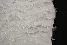 Load image into Gallery viewer, Organza Ruffled Taffeta Fabric | Layered Ruffle Taffeta Fabric | 57&quot; Wide | Multiple Colors | Fabric mytextilefabric Yards White 